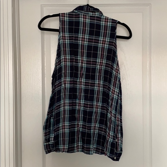 Express Cold Shoulder Plaid Long Sleeve - Picture 2 of 3